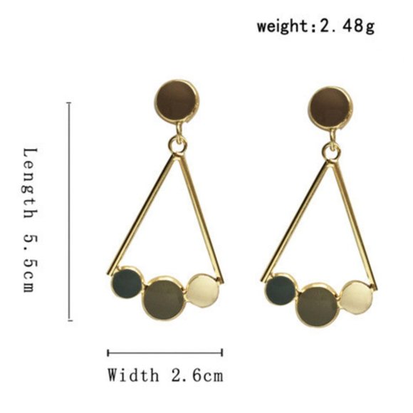 Enamel Triangle Drop Earrings - Picture 5 of 5